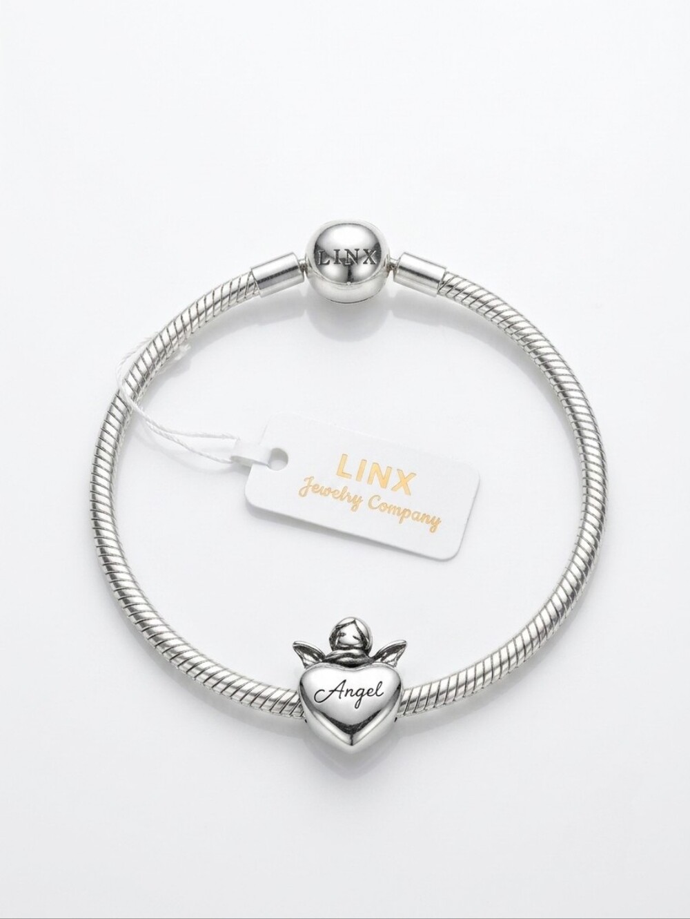 Linx Snake Chain Charm Bracelet Witg Angek Heart Charm